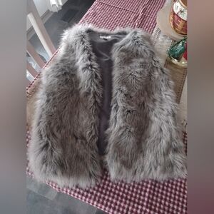Merona Grey Furry vest